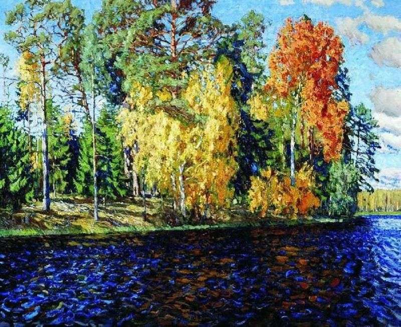 Forest Lake. Złota jesień (niebieska woda)   Stanisław Żukowski