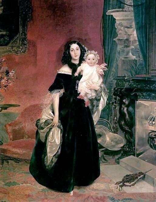 Portret M. A. Becka z córką   Karl Bryullov