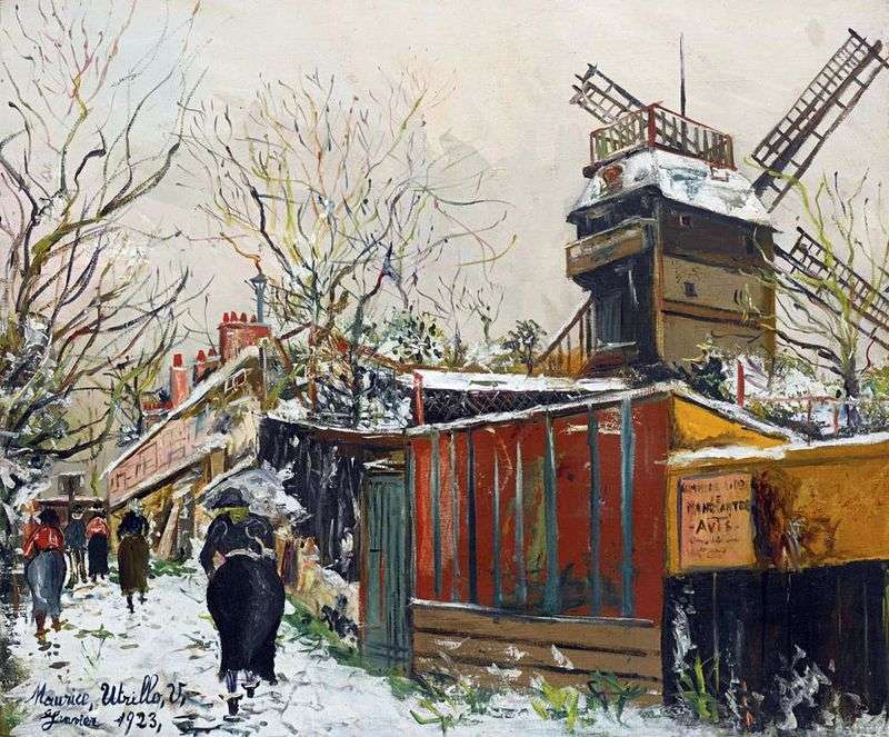 Moulin de la Galette pod śniegiem   Maurice Utrillo