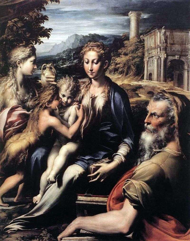 Madonna na tronie, Zachariasz, Jan Chrzciciel i Maria Magdalena   Francesco Parmigianino