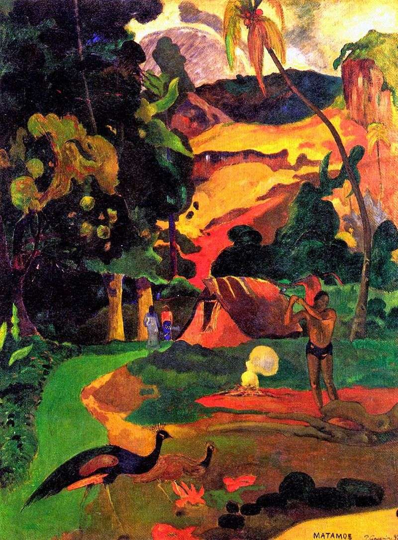 Śmierć Pejzaż z pawie   Paul Gauguin