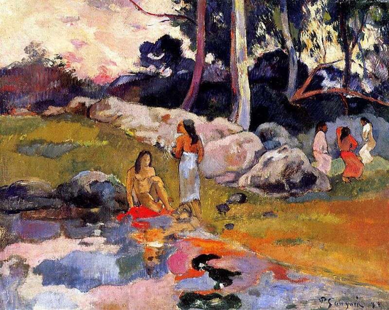 Tahitian przy rzece   Paul Gauguin