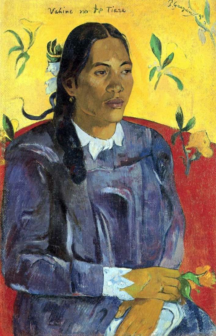 Tahitańska kobieta z kwiatkiem   Paul Gauguin