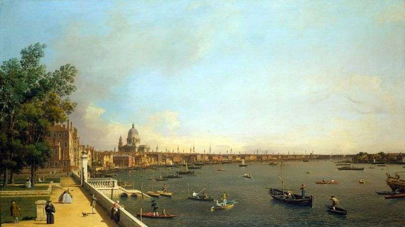 Widok na Tamizę i Londyn z Somersethaus   Antonio Canaletto