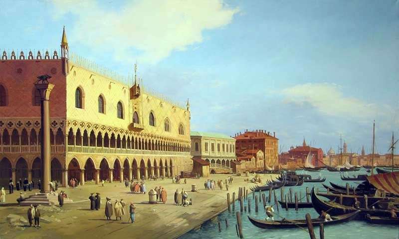 Pałac Dożów i Promenada Schiavoni   Antonio Canaletto