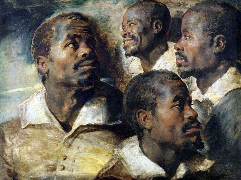 Cztery szkice afrykańskiej głowy   Petera Rubensa