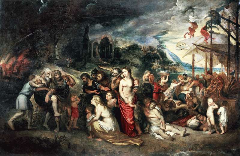Eneasz i jego rodzina uciekają z Troi   Peter Rubens