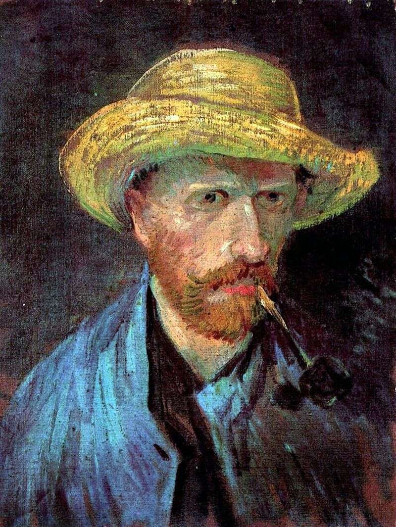 Autoportret w słomkowym kapeluszu z fajką   Vincent Van Gogh