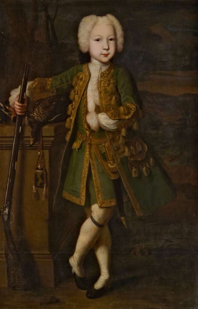 Portret chłopca w garniturze myśliwskim   Louis Caravaque