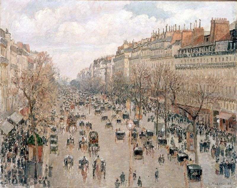 Boulevard Montmartre. Popołudnie, słonecznie   Camille Pissarro