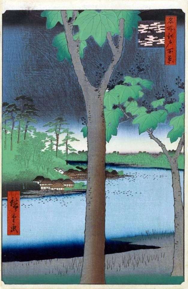 Akasaka, Plantacja Pawłowa   Utagawa Hiroshige