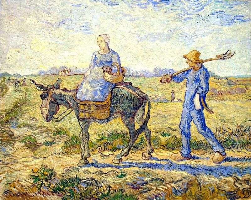 Rano: Wyjazd do pracy (przez Millet)   Vincent Van Gogh