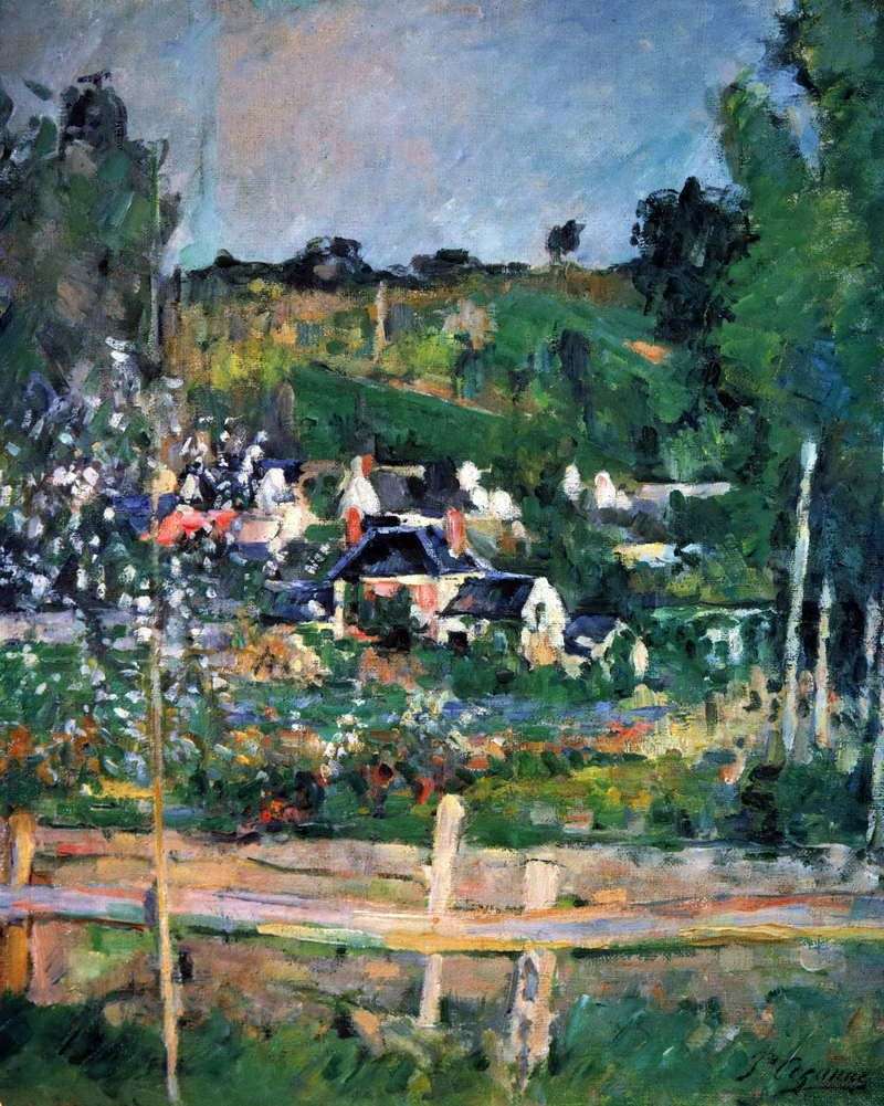 Widok z Auvers sur Oise. Ogrodzenie   Paul Cezanne