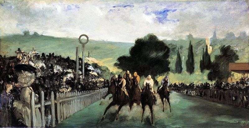 Wyścigi konne na Longchamp   Edouard Manet