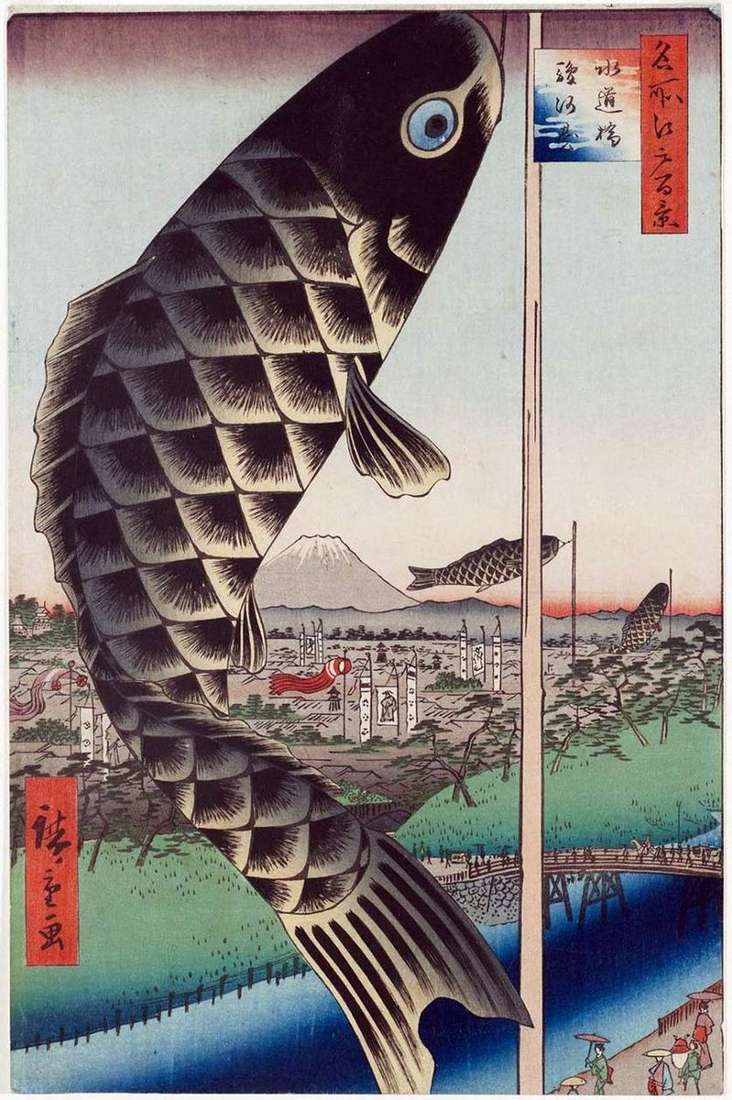 Suydubashi Bridge w Surugadai   Utagawa Hiroshige