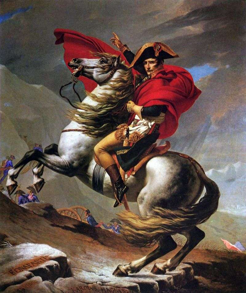 Napoleon przy przekraczaniu przełęczy Saint Bernard   Jacques Louis David
