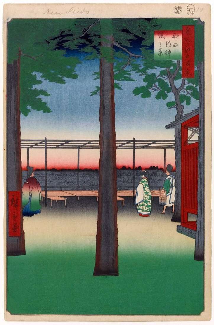 Kanda Mingjin Shrine at Dawn   Utagawa Hiroshige