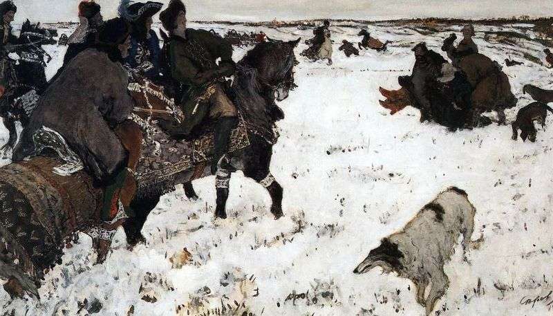 Piotr I na polowaniu   Valentin Serov