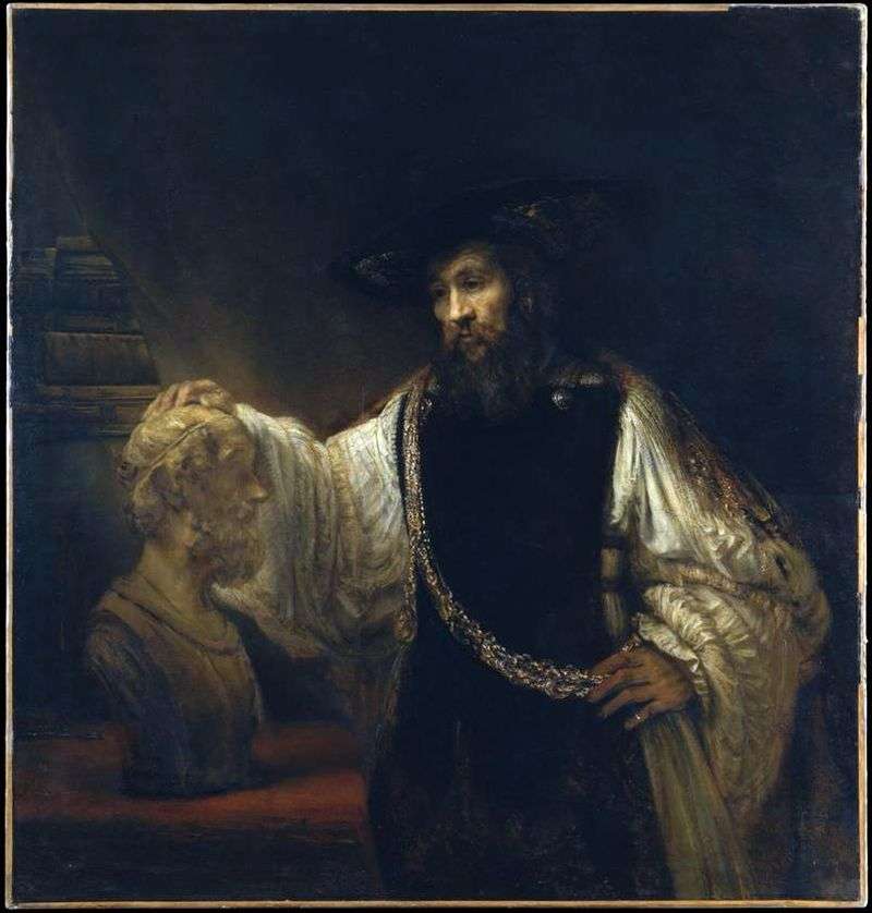 Arystoteles z popiersiem Homera   Rembrandt Harmens Van Rhine