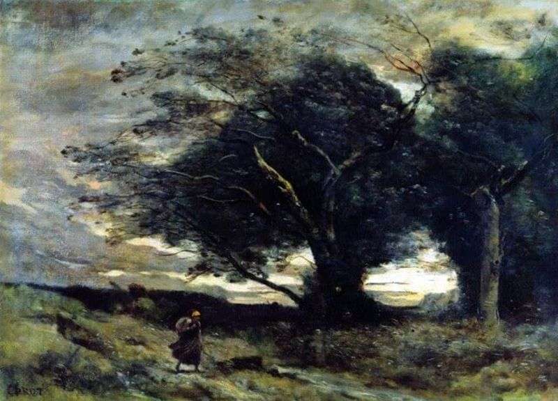 Gust of Wind   Camille Corot