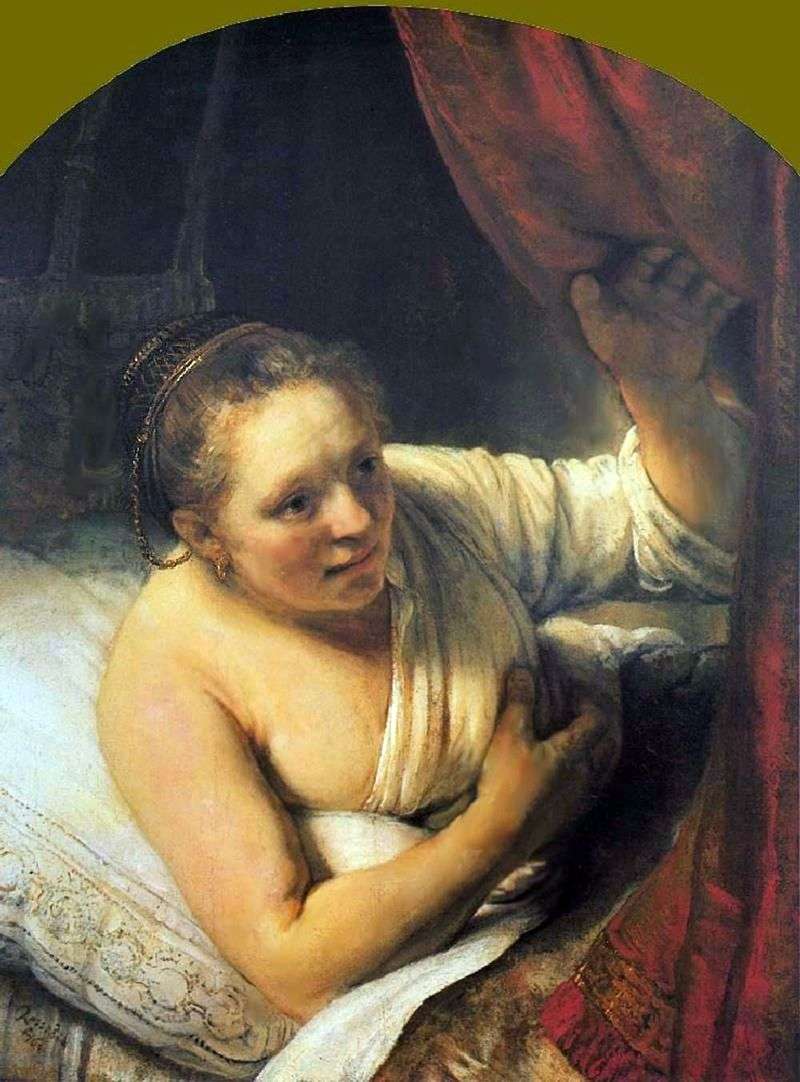 Młoda kobieta w łóżku   Rembrandt Harmens Van Rhine