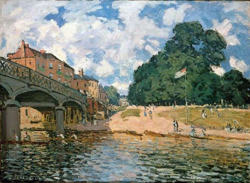 Most w pobliżu Hampton Court   Alfred Sisley