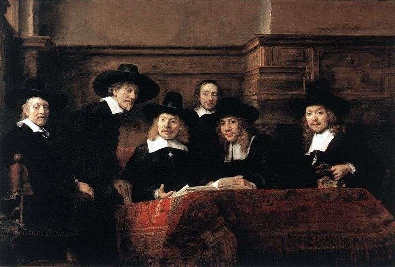 Portret sklepu Syndicus Cloth   Rembrandt Harmens Van Rhine