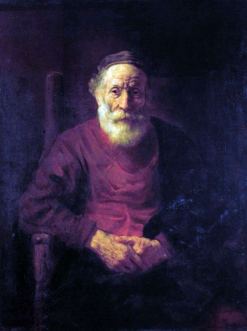 Portret starca w czerwieni   Rembrandt Harmens Van Rhine