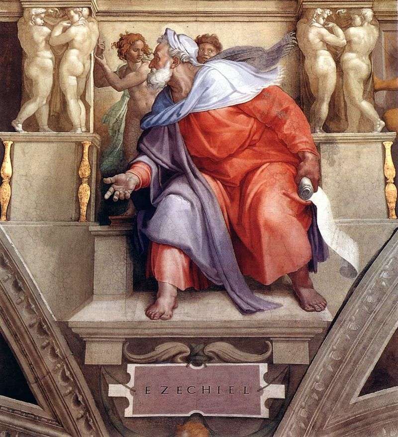 Prorok Ezechiel (Fresco)   Michelangelo Buonarroti