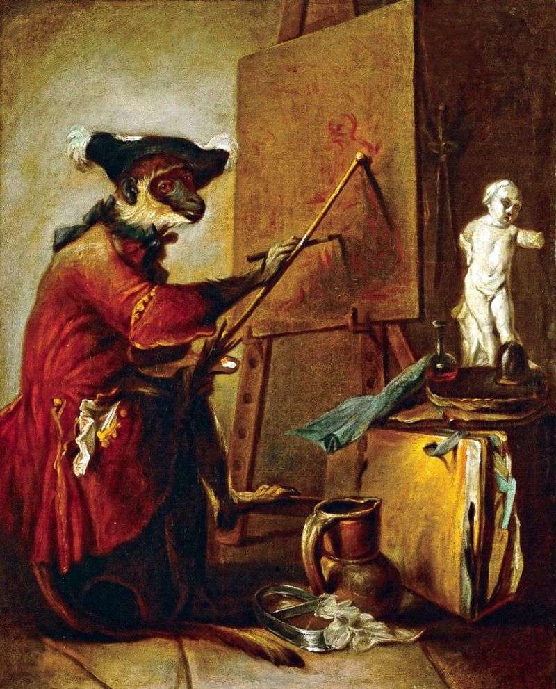 Monkey Artist   Jean Baptiste Simeon Chardin