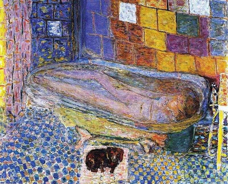 Pani z psem w kąpieli   Pierre Bonnard