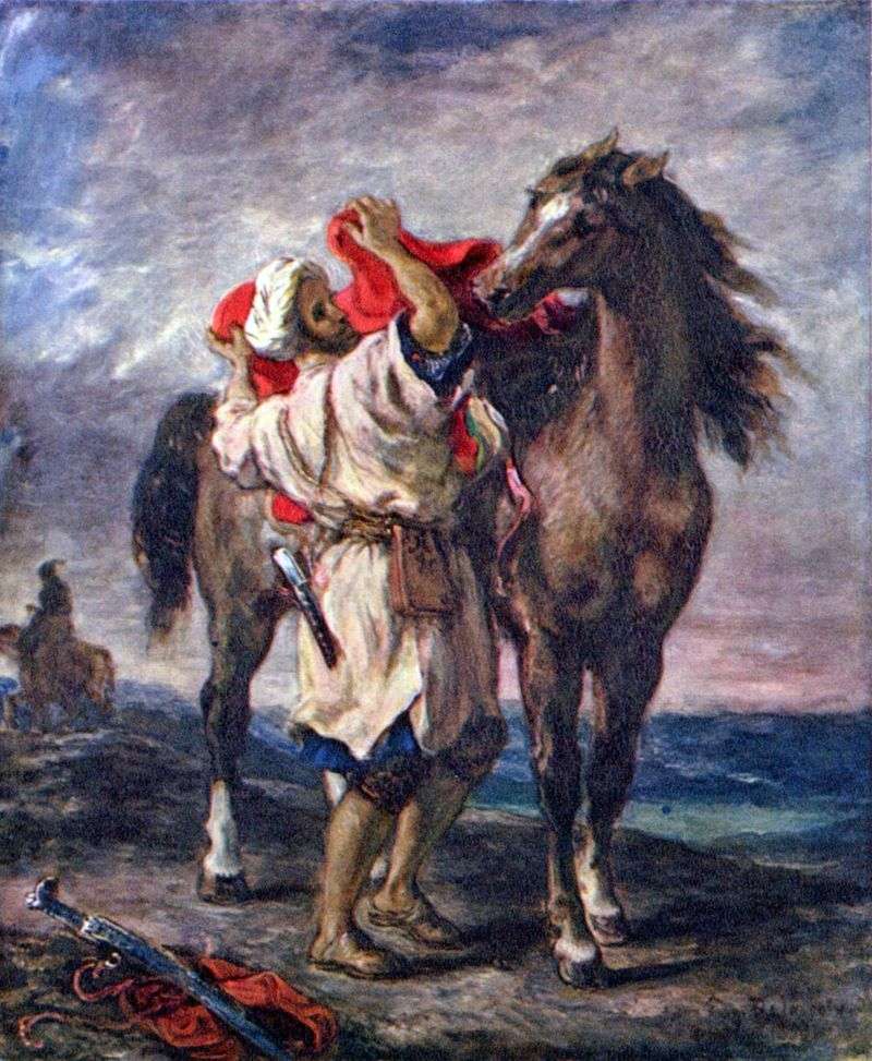 Marokański siodełko konia   Eugene Delacroix
