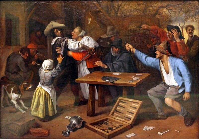 Spór o grę karcianą   Jan Steen