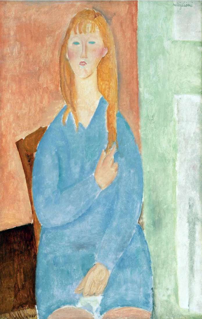 Dziewczyna w niebieskiej sukience   Amedeo Modigliani