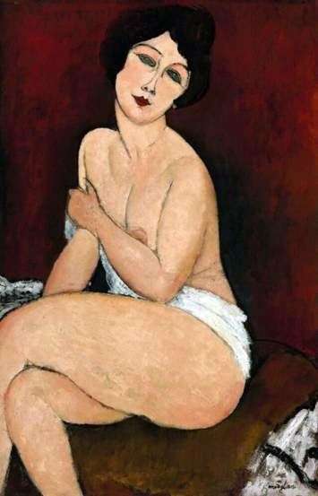 Siedząca nago na kanapie   Amedeo Modigliani
