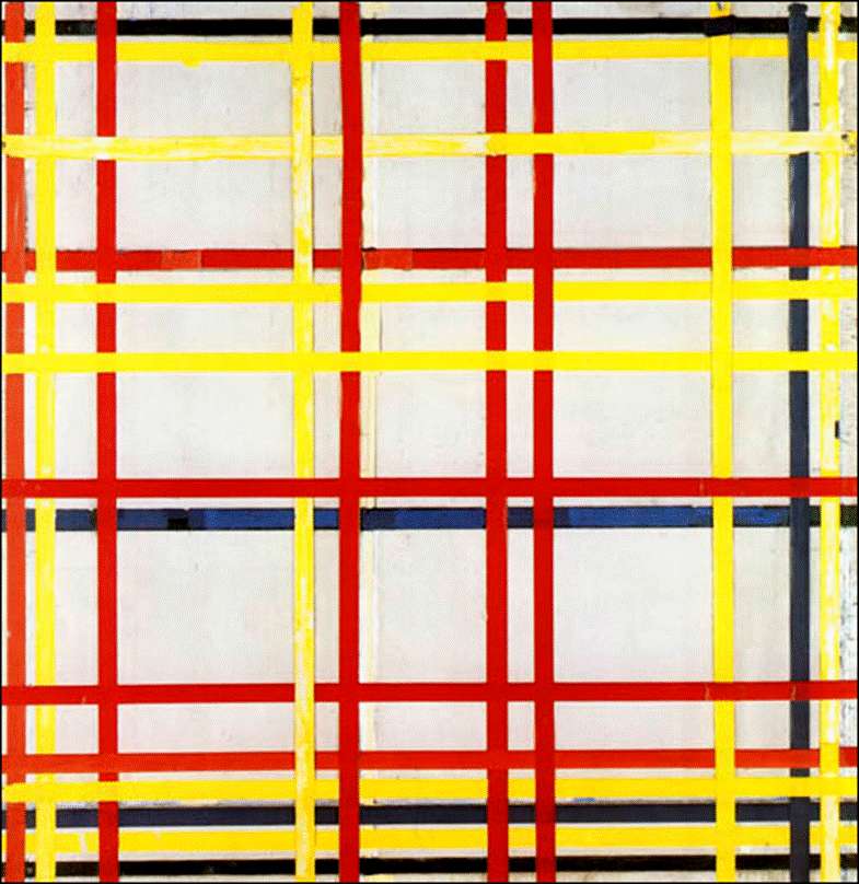 Kompozycja z czerwonym, żółtym i niebieskim   Peter Cornelis Mondrian
