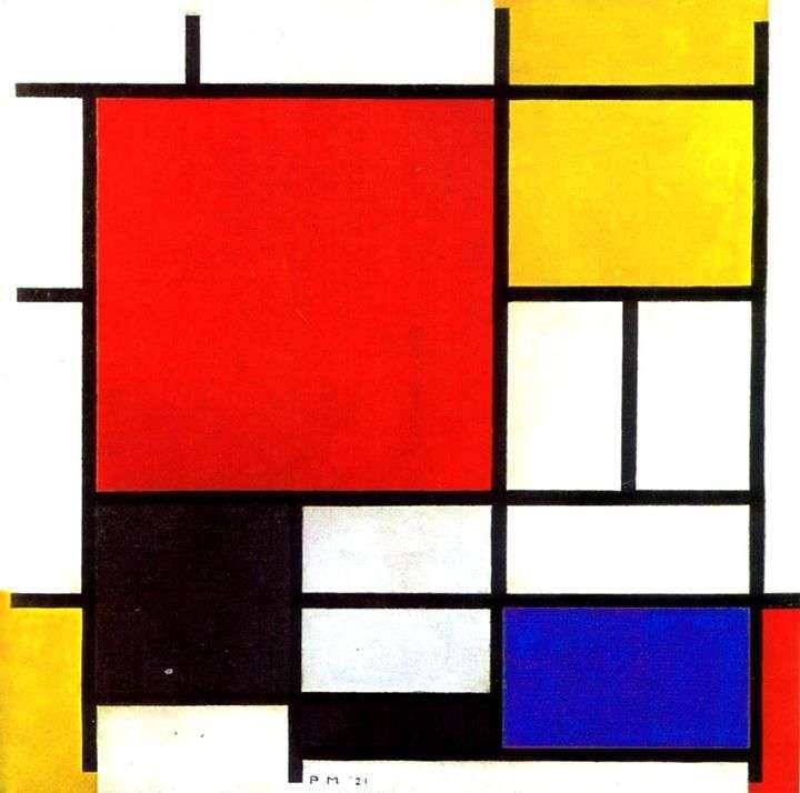 Czerwony, żółty, niebieski i czarny   Peter Cornelis Mondrian