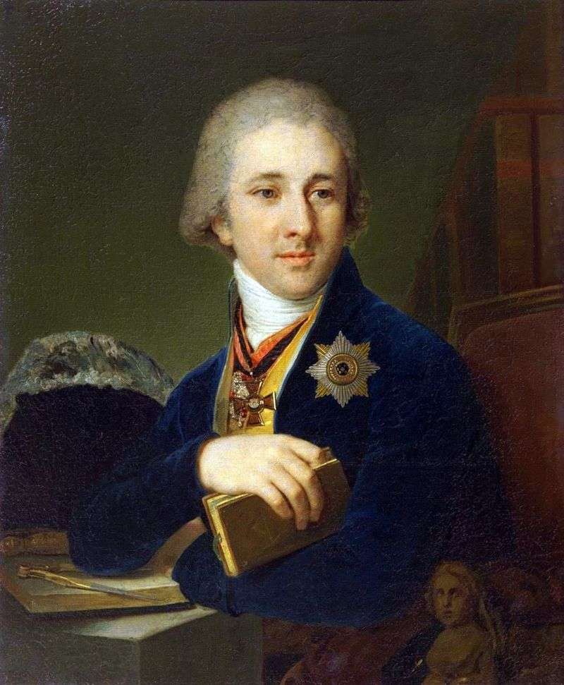 Portret pisarza, mason Aleksander F. Labzin w niebieskim kaftanie   Vladimir Borovikovsky