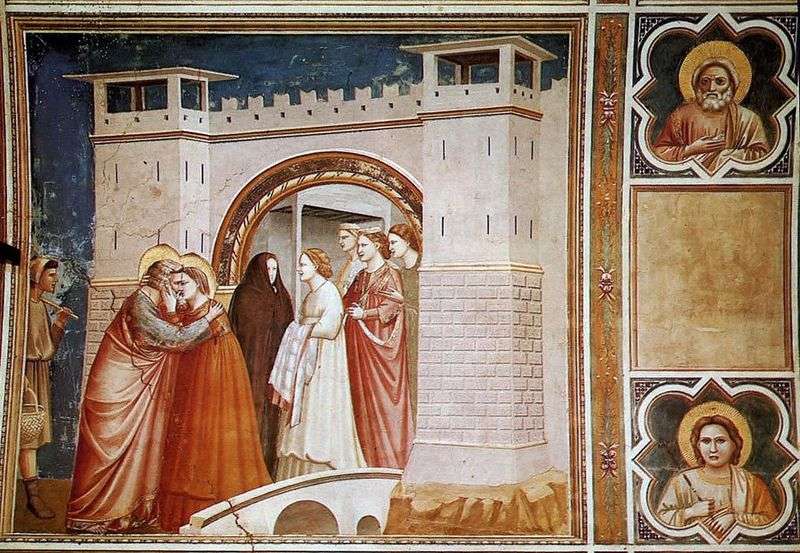 Spotkanie Anny z Joachimem przy Złotej Bramie   Giotto