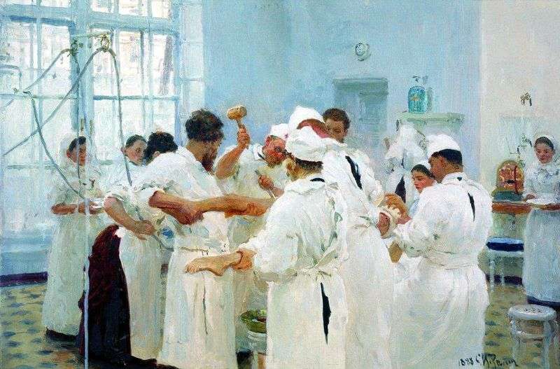 Chirurg E. V. Pavlov w sali operacyjnej   Ilya Repin