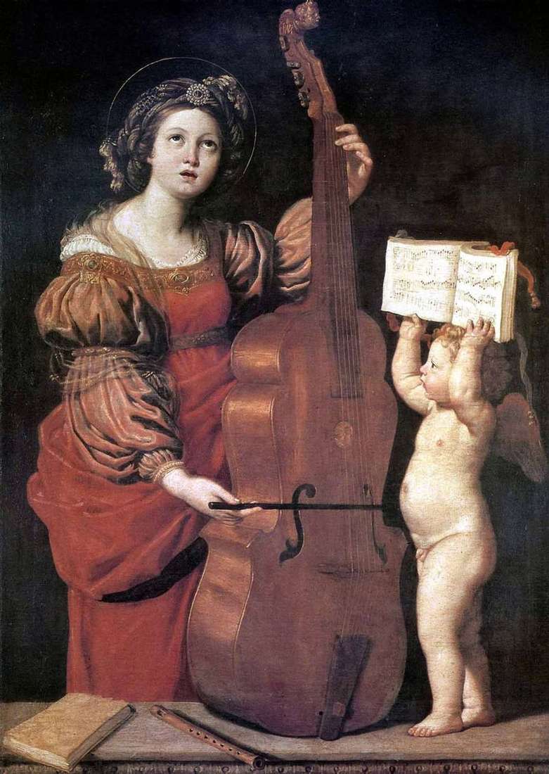 MUZYKA ST. Cecilia z Aniołem   Domenichino Dzampieri