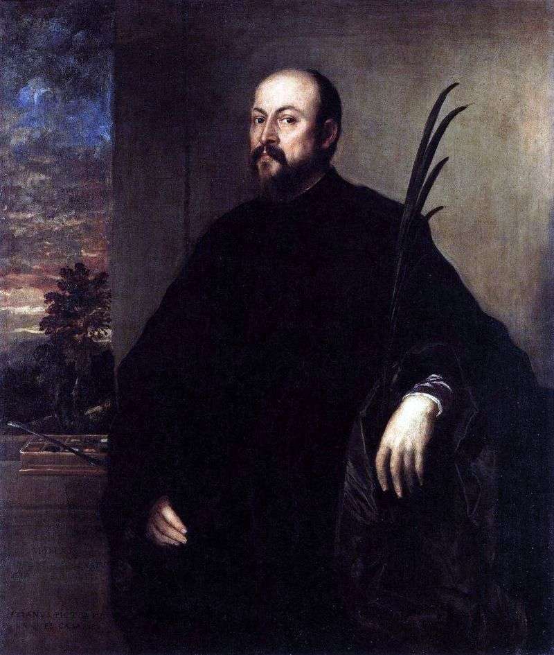 Portret mężczyzny z gałązką palmową   Titian Vechelio