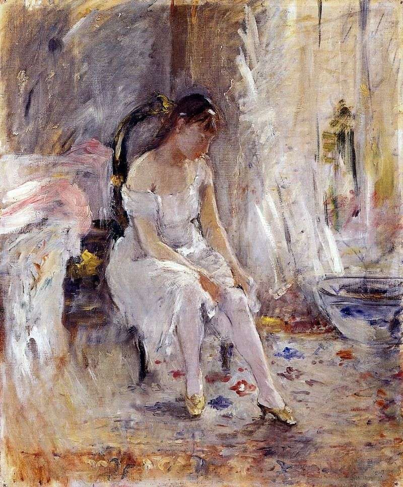 Młoda dziewczyna z pończochami   Bertha Morisot