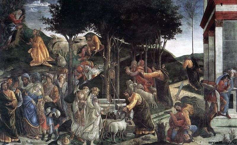 Sceny z życia Mojżesza (fresk)   Sandro Botticelli