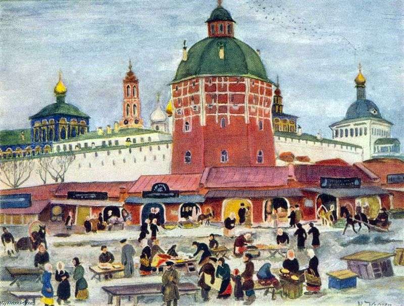 Bazar przy Trinity Sergius Lavra   Konstantin Yuon