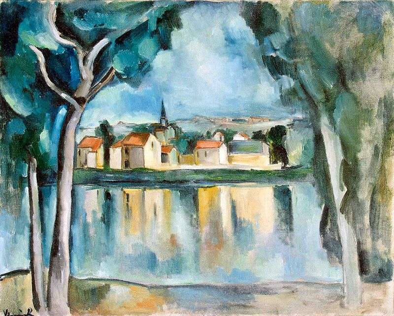 Miasto nad brzegiem jeziora   Maurice de Vlaminck